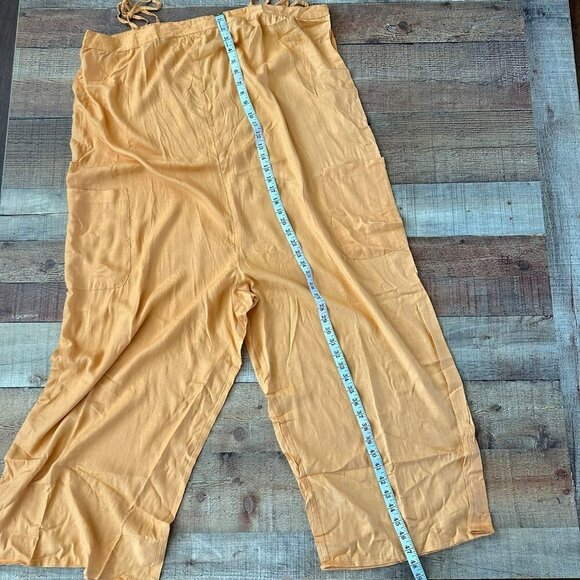 ASOS Curve Cami Minimal Pocket Jumpsuit in acorn plus size wide leg romper -16 - Picture 5 of 11